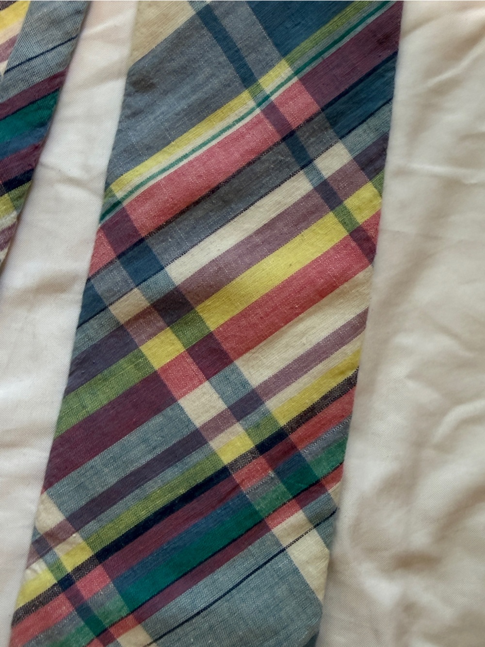 J. Crew Pastel Plaid Cotton Necktie